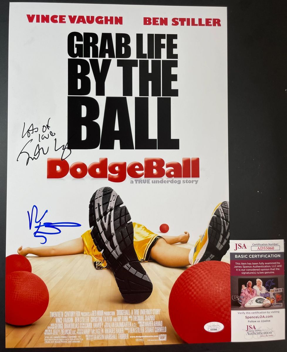 Ben Stiller & Justin Long Dual Signed Dodgeball 11x17 Poster Autographed JSA COA