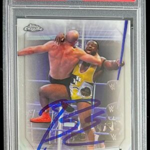 Big E Signed 2021 Topps Chrome WWE Trading Card #51 Autograph PSA DNA Slabbed