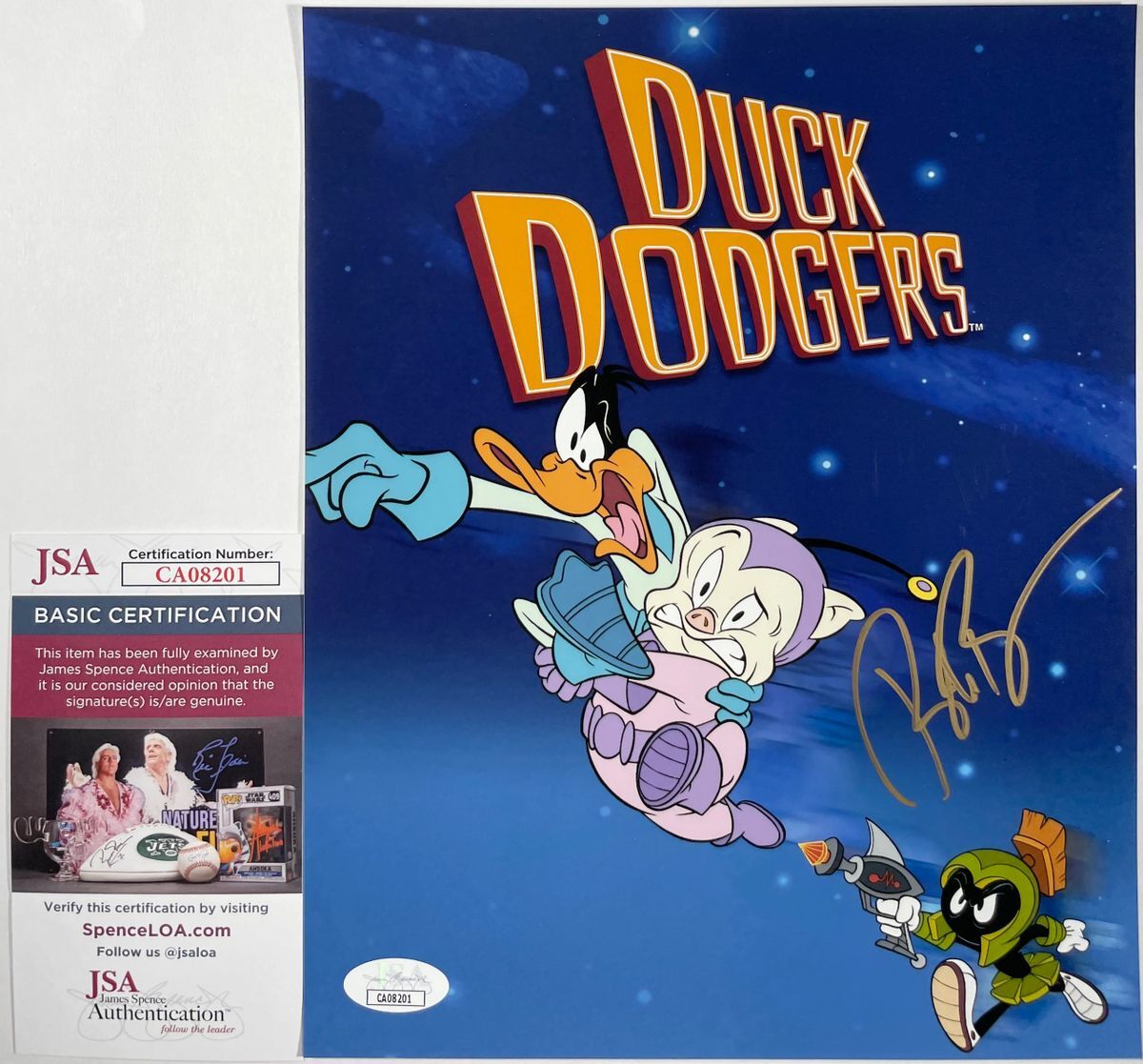 Bob Bergen Signed Duck Dodgers 8x10 Photo Autograph Space Cadet JSA COA