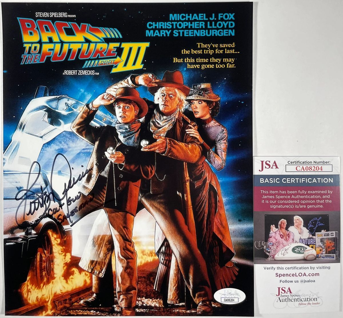 Burton Gilliam Signed Back To The Future Part III 8x10 Mini Movie Poster JSA COA