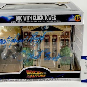 Christopher Lloyd Signed Back To The Future Doc Clock Tower Funko POP BAS COA