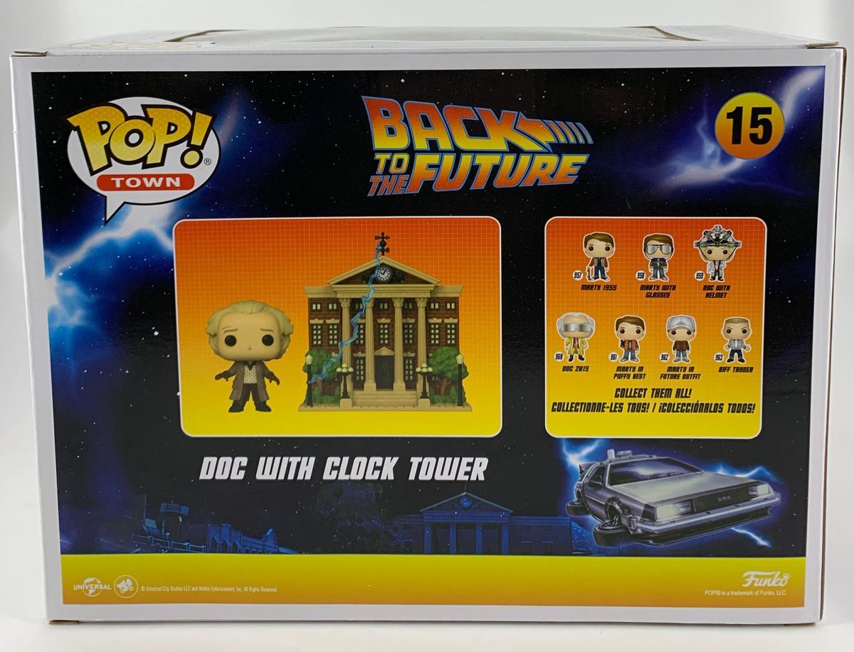 Christopher Lloyd Signed Back To The Future Doc Clock Tower Funko POP BAS COA - Image 4