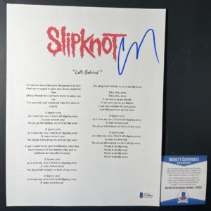 Corey Taylor Signed Slipknot "Left Behind" Lyric Sheet Auto Stone Sour BAS COA