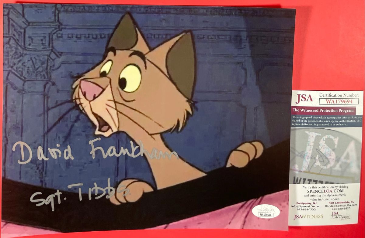 David Frankham Signed 101 Dalmatians Sgt. Tibbs 8x10 Photo B Autograph JSA COA