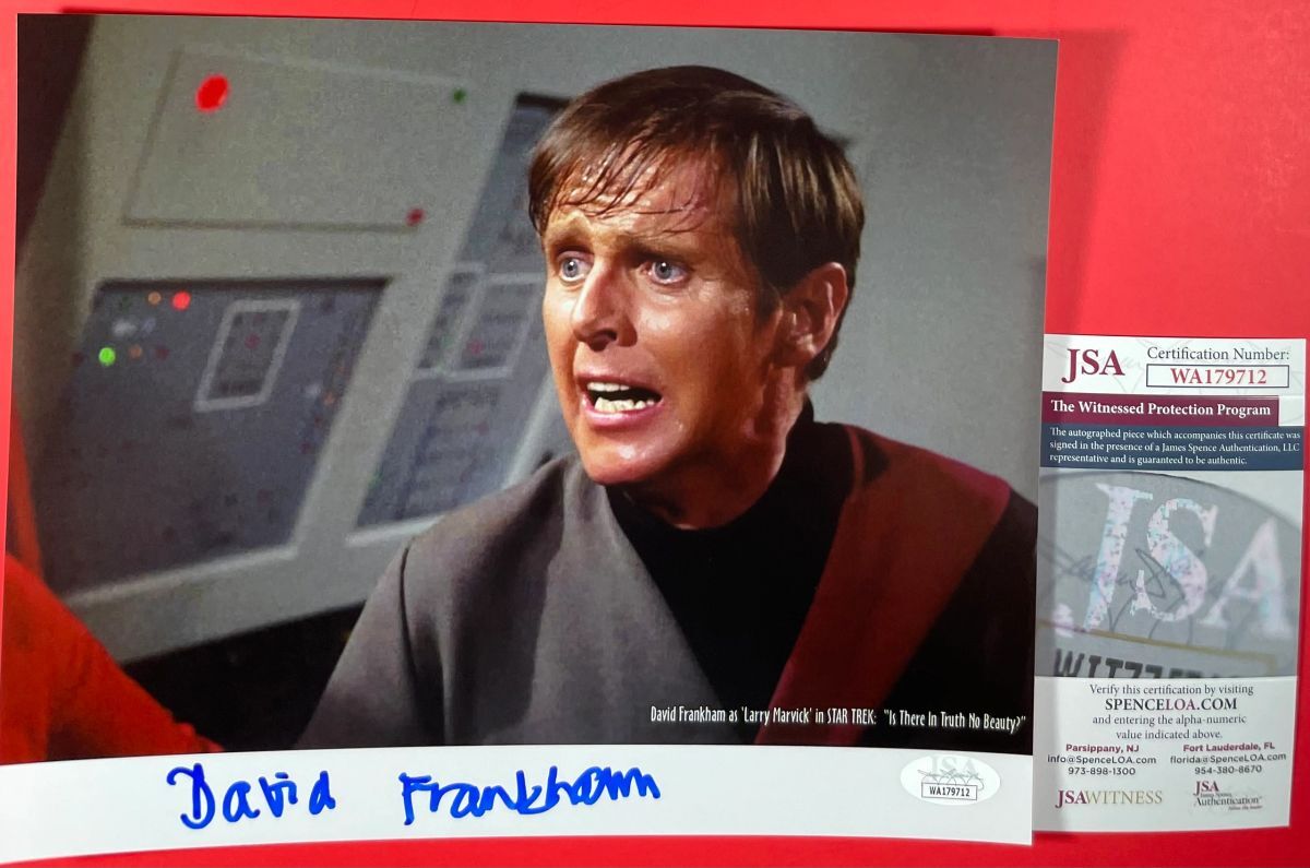David Frankham Signed Star Trek Larry Marvick 8x10 Photo B Autograph JSA COA