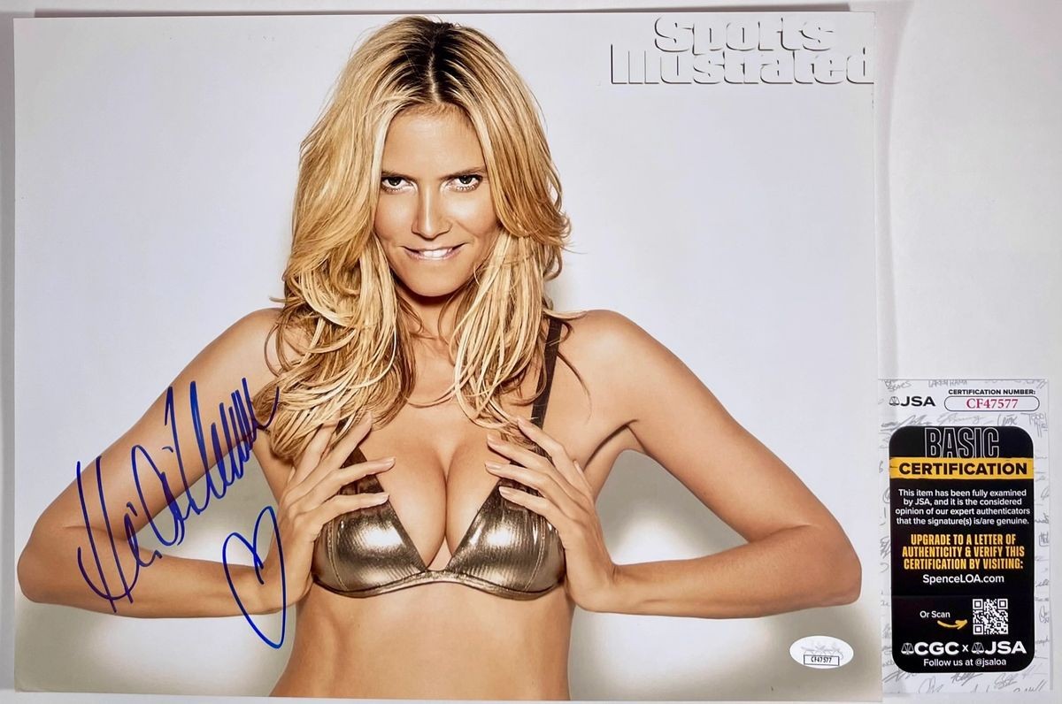 Heidi Klum Signed 11x14 Photo C Authentic Autograph Sexy Supermodel JSA COA