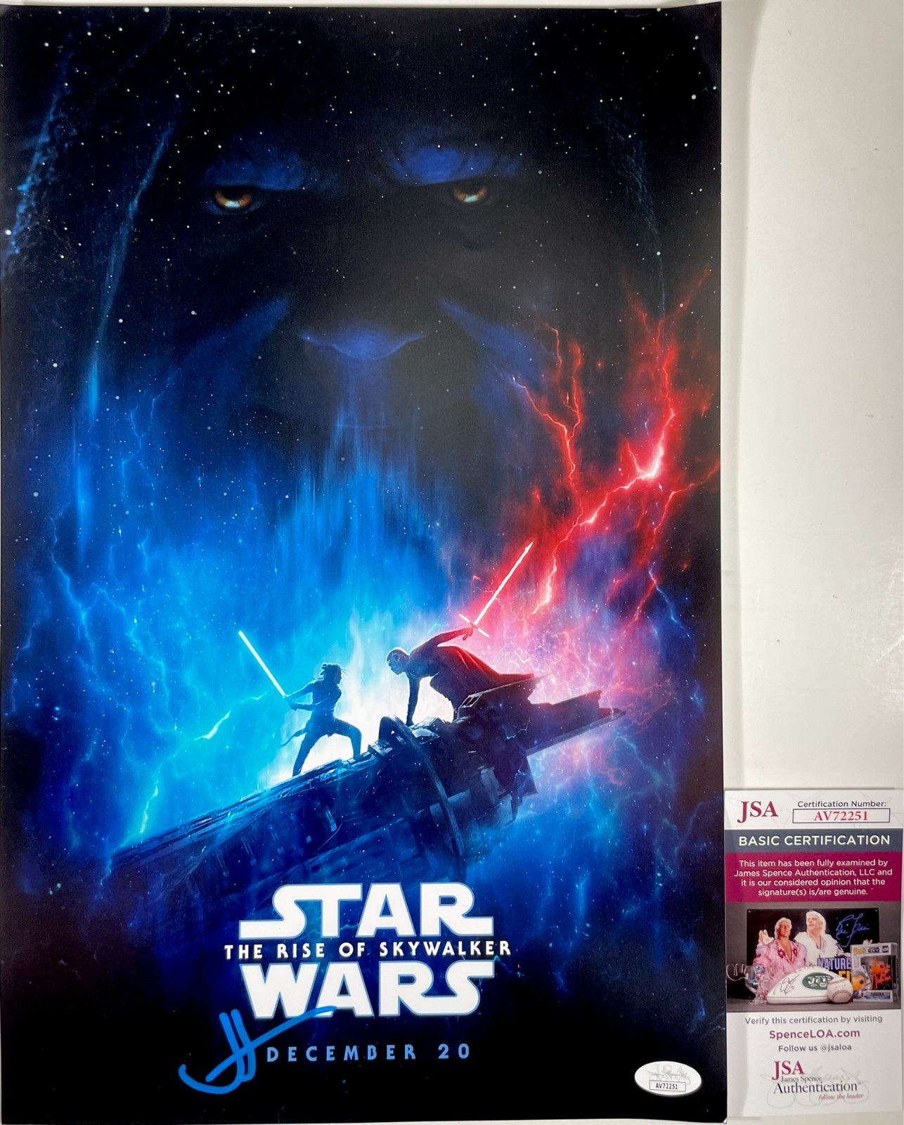 J.J. Abrams Signed Star Wars EP IX The Rise Of Skywalker 11x17 Poster JSA COA