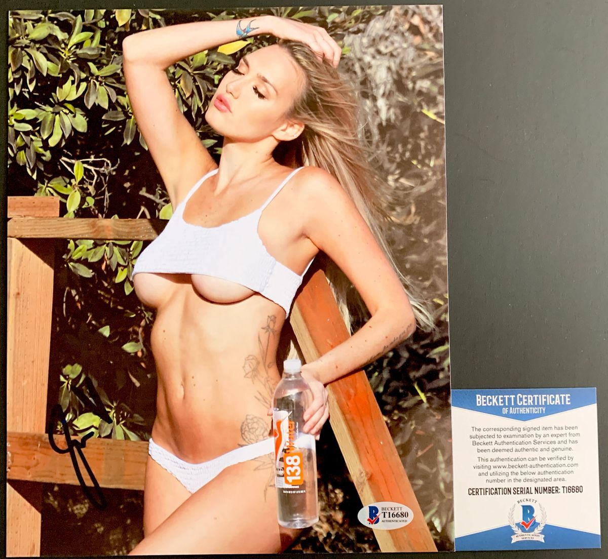 Jules Liesl Signed 8x10 Photo D Autograph Sexy Bikini Model BAS COA