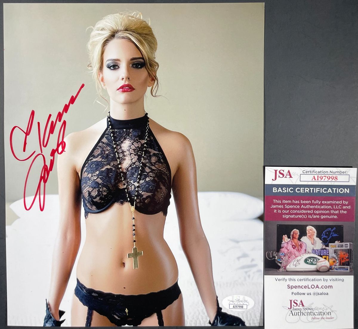 Kenna James Signed 8x10 Photo Q Autograph Sexy Model Adult Film Star JSA COA