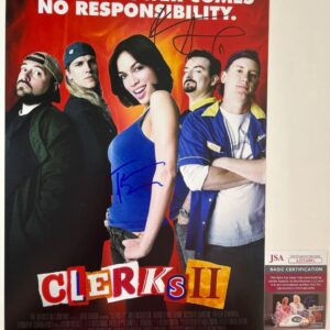 Kevin Smith & Trevor Fehrman Signed Clerks II 11x17 Poster Autograph JSA COA