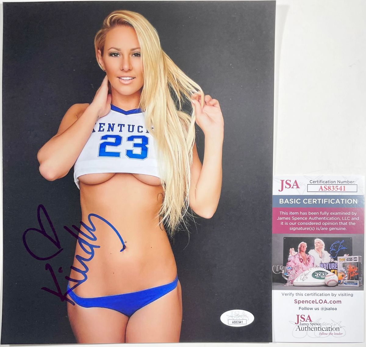 Kindly Myers Signed UK 8x10 Photo B Autograph Playboy Maxim Model JSA COA