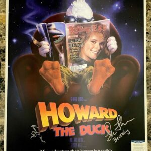 Lea Thompson & Ed Gale Signed Howard The Duck 27x40 Full Size Poster BAS COA