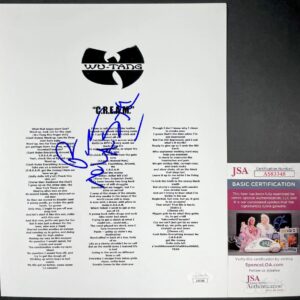 Masta Killa Signed Wu-Tang Clan C.R.E.A.M. Lyric Sheet Autograph JSA COA