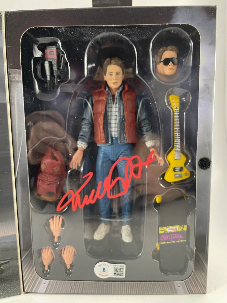 Michael J. Fox Signed Back To The Future Marty McFly NECA Figure BTTF BAS COA - Image 2