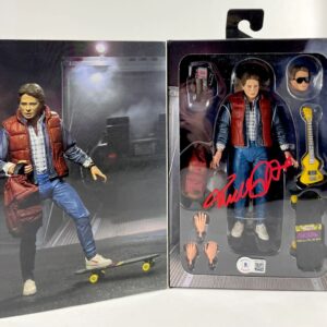 Michael J. Fox Signed Back To The Future Marty McFly NECA Figure BTTF BAS COA