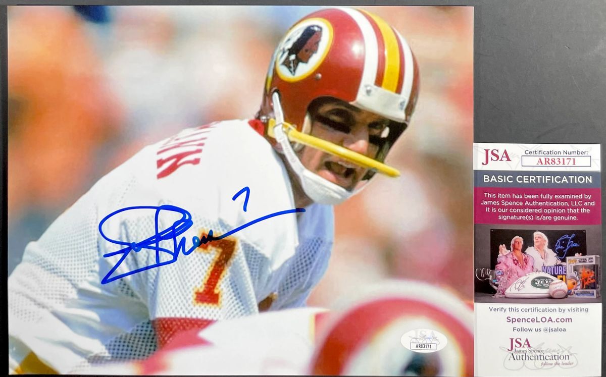 NFL Joe Theismann Signed Washington Redskins 8x10 Photo I Autograph JSA COA