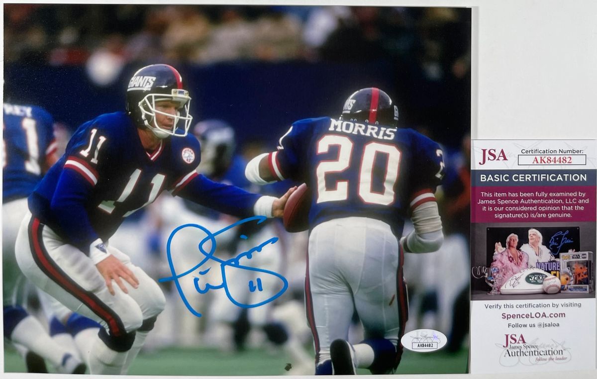 NFL Phil Simms New York Giants Super Bowl XXI MVP Signed 8x10 Photo P JSA COA