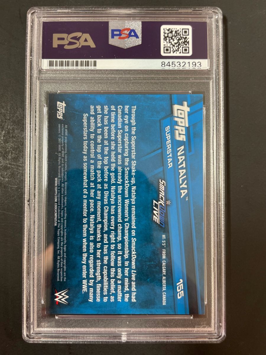 Natalya Signed 2017 Topps WWE Then Now Forever Trading Card PSA DNA Slabbed - Image 2