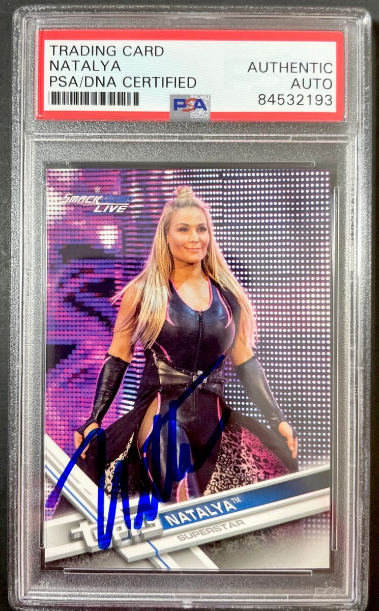 Natalya Signed 2017 Topps WWE Then Now Forever Trading Card PSA DNA Slabbed