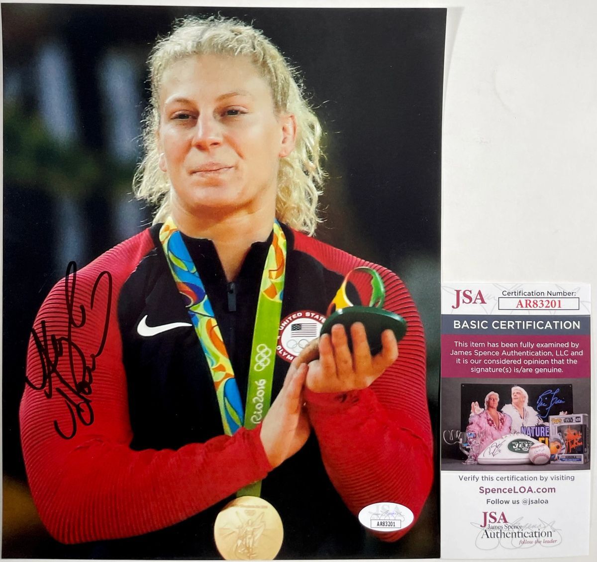 Olympic Gold Medalist Kayla Harrison Signed 2016 Rio 8x10 Photo JSA COA