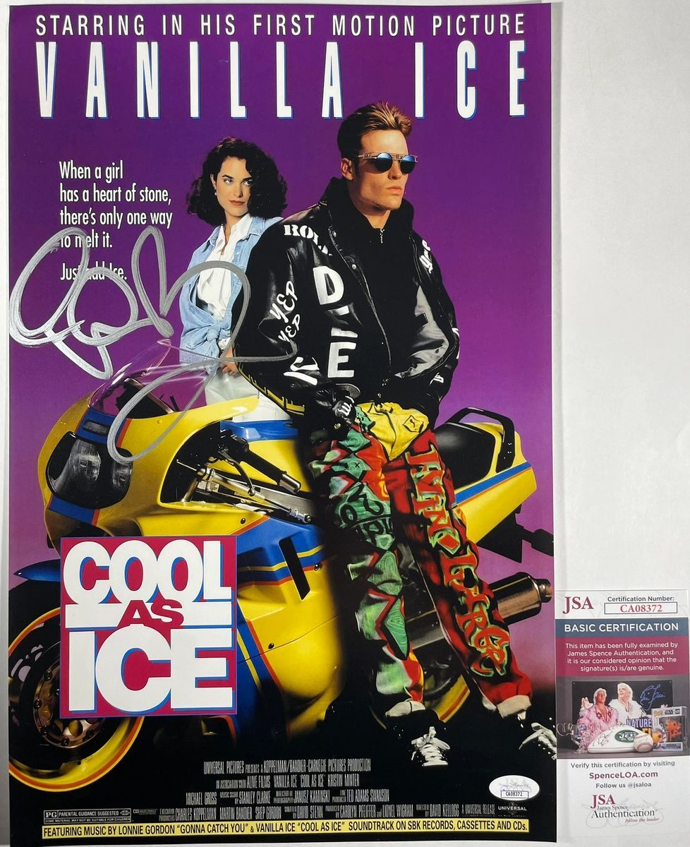 Rap Artist Vanilla Ice Signed Cool As Ice 11x17 Movie Poster Autograph JSA COA