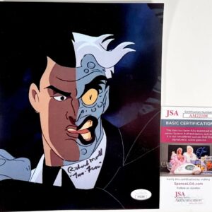 Richard Moll Signed Batman The Animated Series Two-Face 8x10 Photo E JSA COA