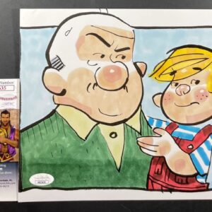 Ron Ferdinand Signed Dennis The Menace 8x10 Photo A Autograph Sketch JSA COA