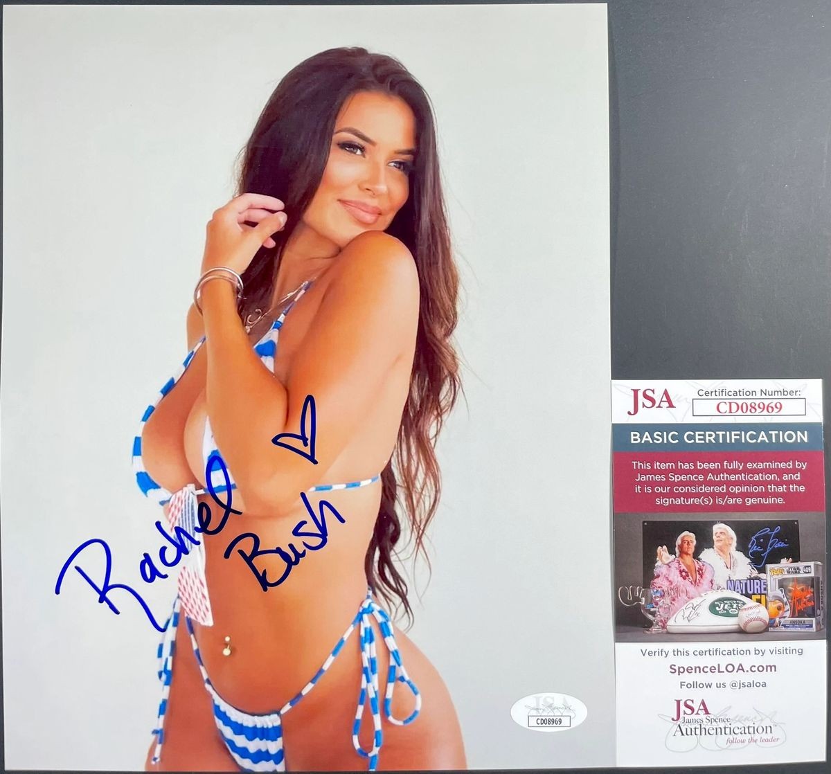 Sexy Model Rachel Bush Signed 8x10 Photo C Authentic Autograph FAU JSA COA