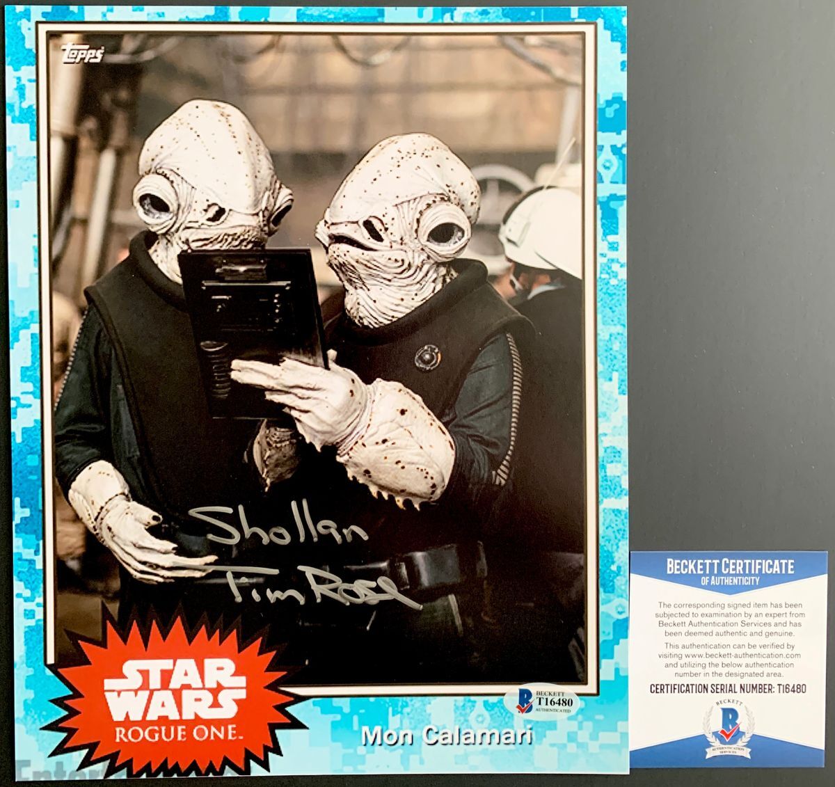 Tim Rose Signed Star Wars Admiral Ackbar 8x10 Photo Autograph BAS COA