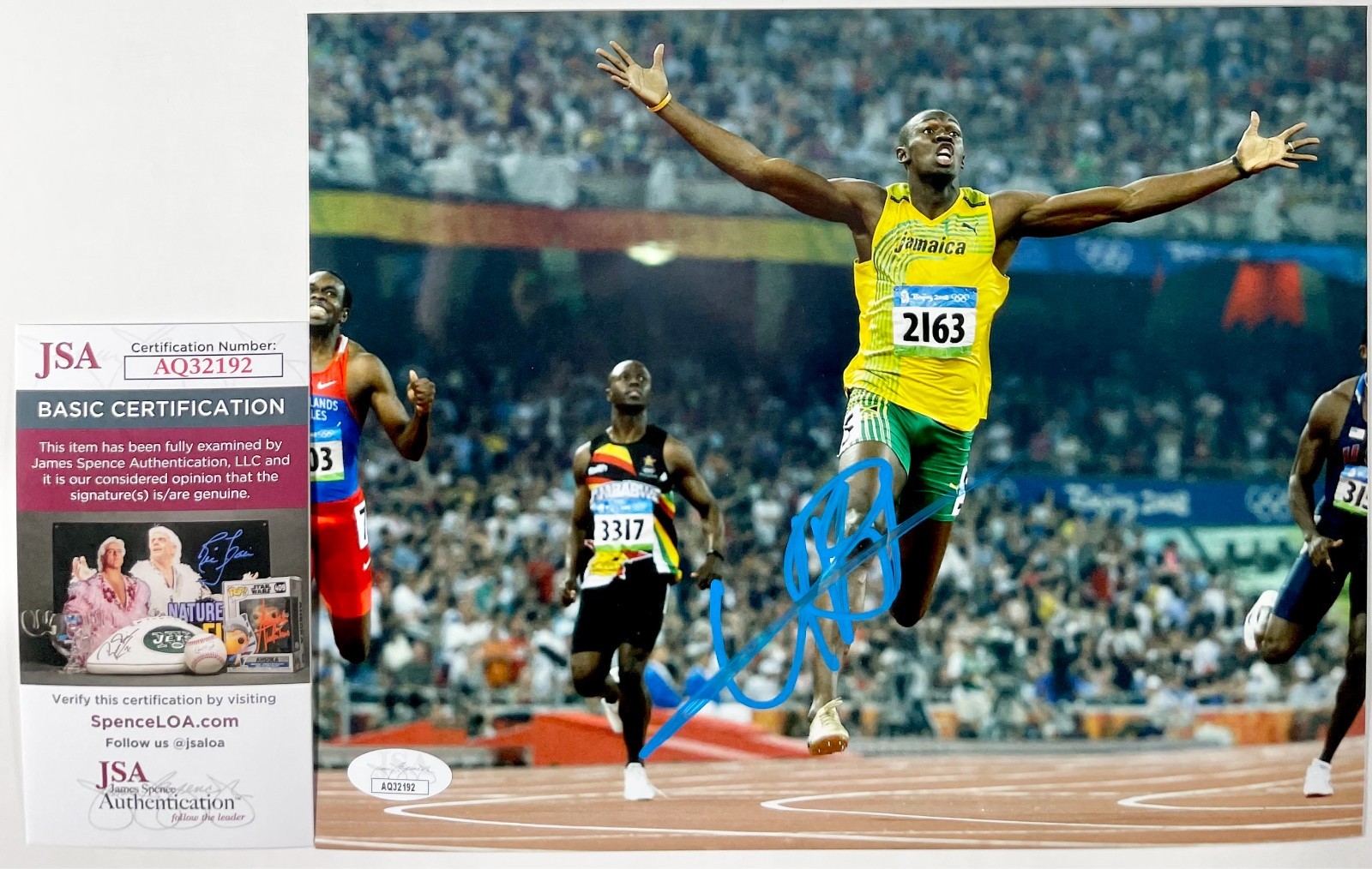 Usain Bolt Signed Beijing 2008 Summer Olympics 8x10 Photo Authentic Auto JSA COA