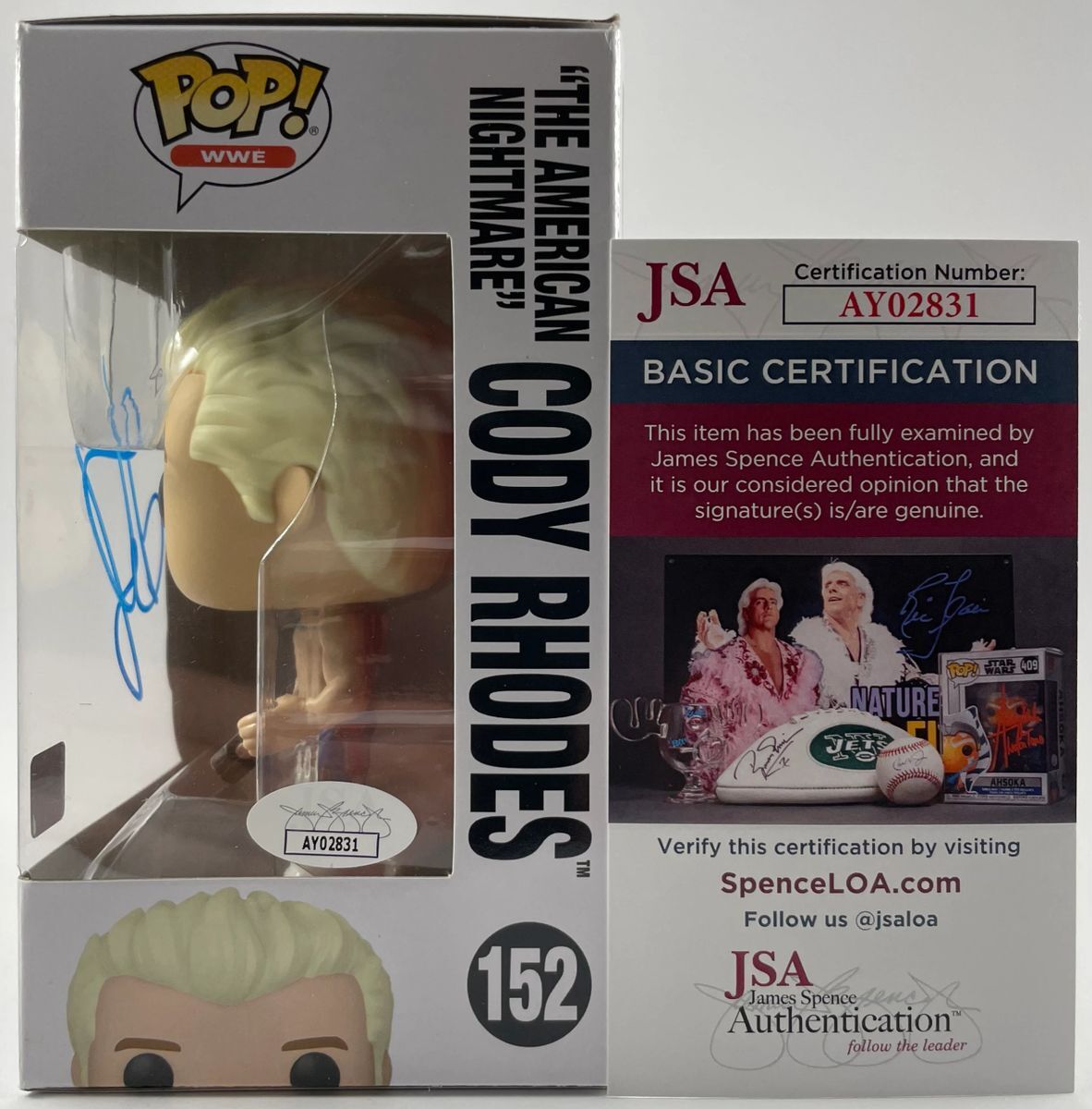 WWE American Nightmare Cody Rhodes Signed Funko POP! B Autograph JSA COA - Image 2