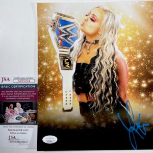 WWE Liv Morgan Signed Championship Edit 8x10 Photo Authentic Autograph JSA COA