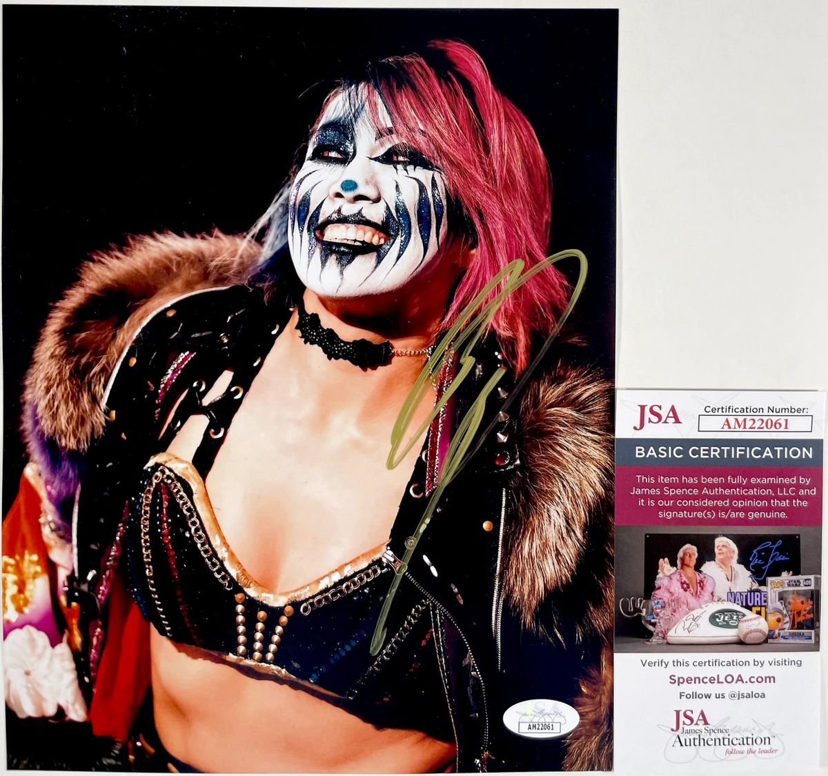 WWE NXT Asuka Signed Evil Asuka 8x10 Photo E Autograph WrestleMania JSA COA