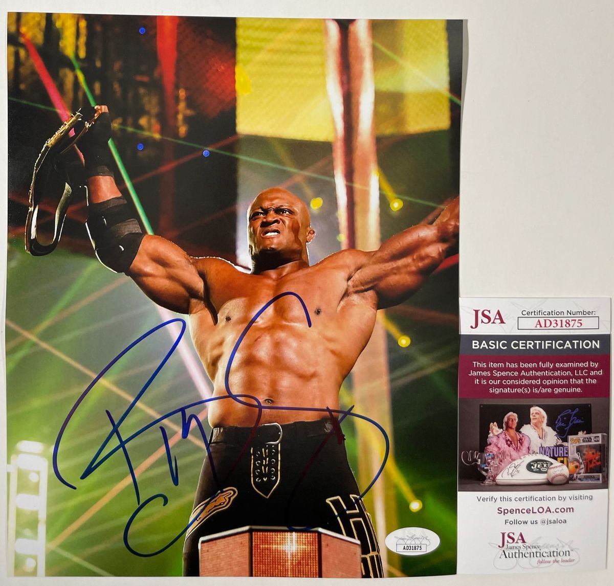 WWE NXT Bobby Lashley Signed 8x10 Photo C Autograph Wrestlemania JSA COA