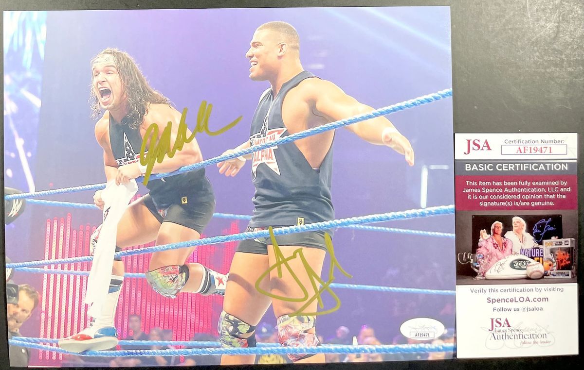 WWE NXT Chad Gable & Jason Jordan Signed American Alpha 8x10 Photo C JSA COA