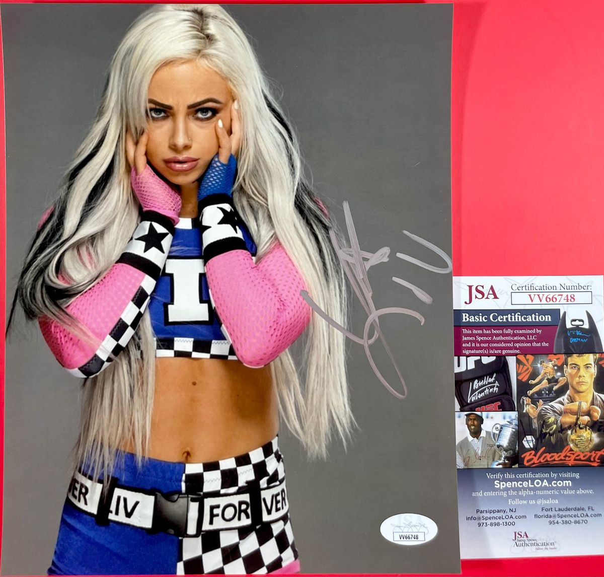 WWE NXT Liv Morgan Signed 8x10 Photo TT Autograph WrestleMania JSA COA