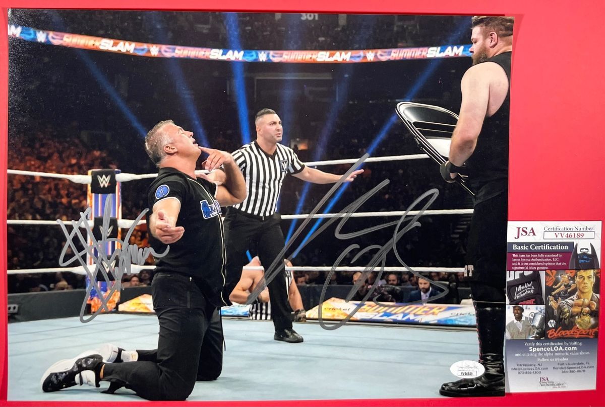 WWE NXT Shane McMahon & Kevin Owens Signed 11x14 Photo B Autograph JSA COA