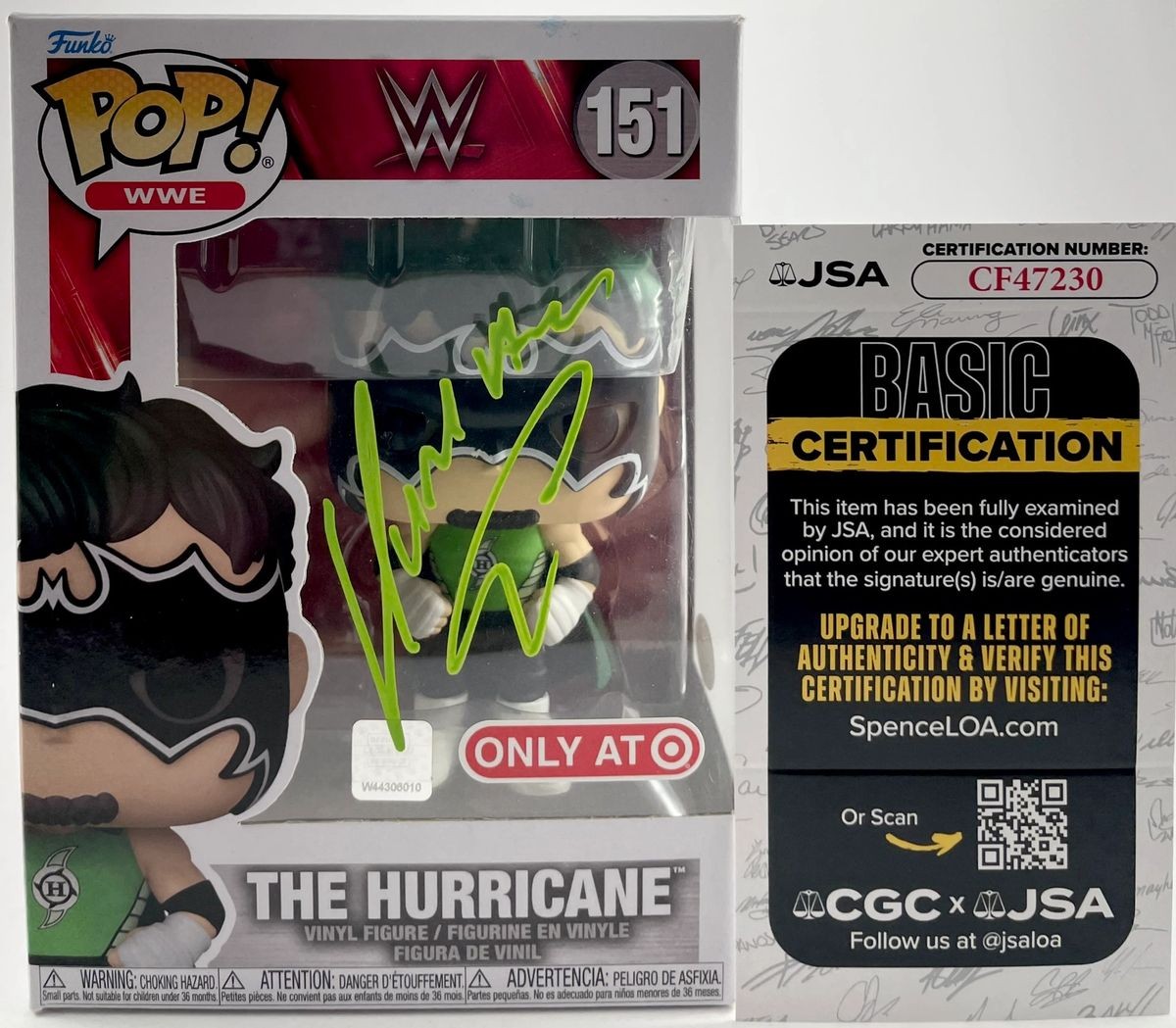 WWE The Hurricane Signed Target Exclusive Funko POP! Vinyl Autograph JSA COA