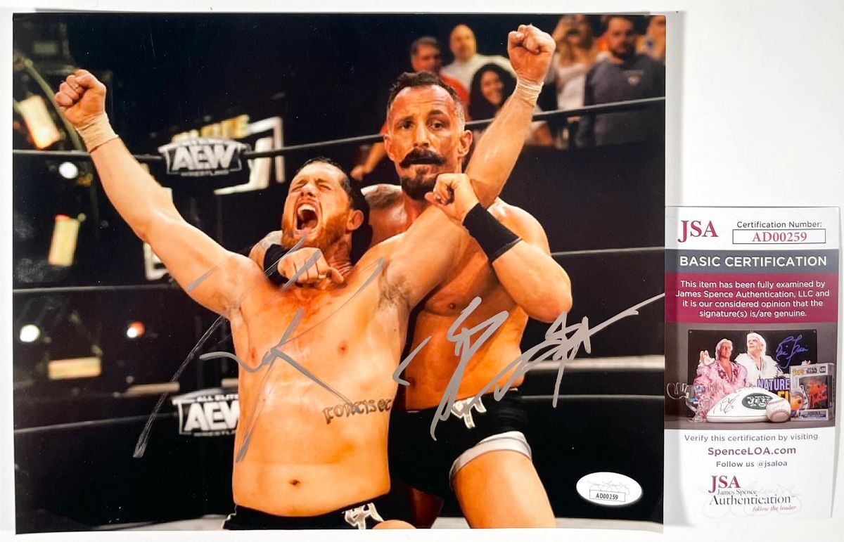 AEW Kyle O'Reilly & Bobby Fish Signed All Elite Wrestling 8x10 Photo JSA COA