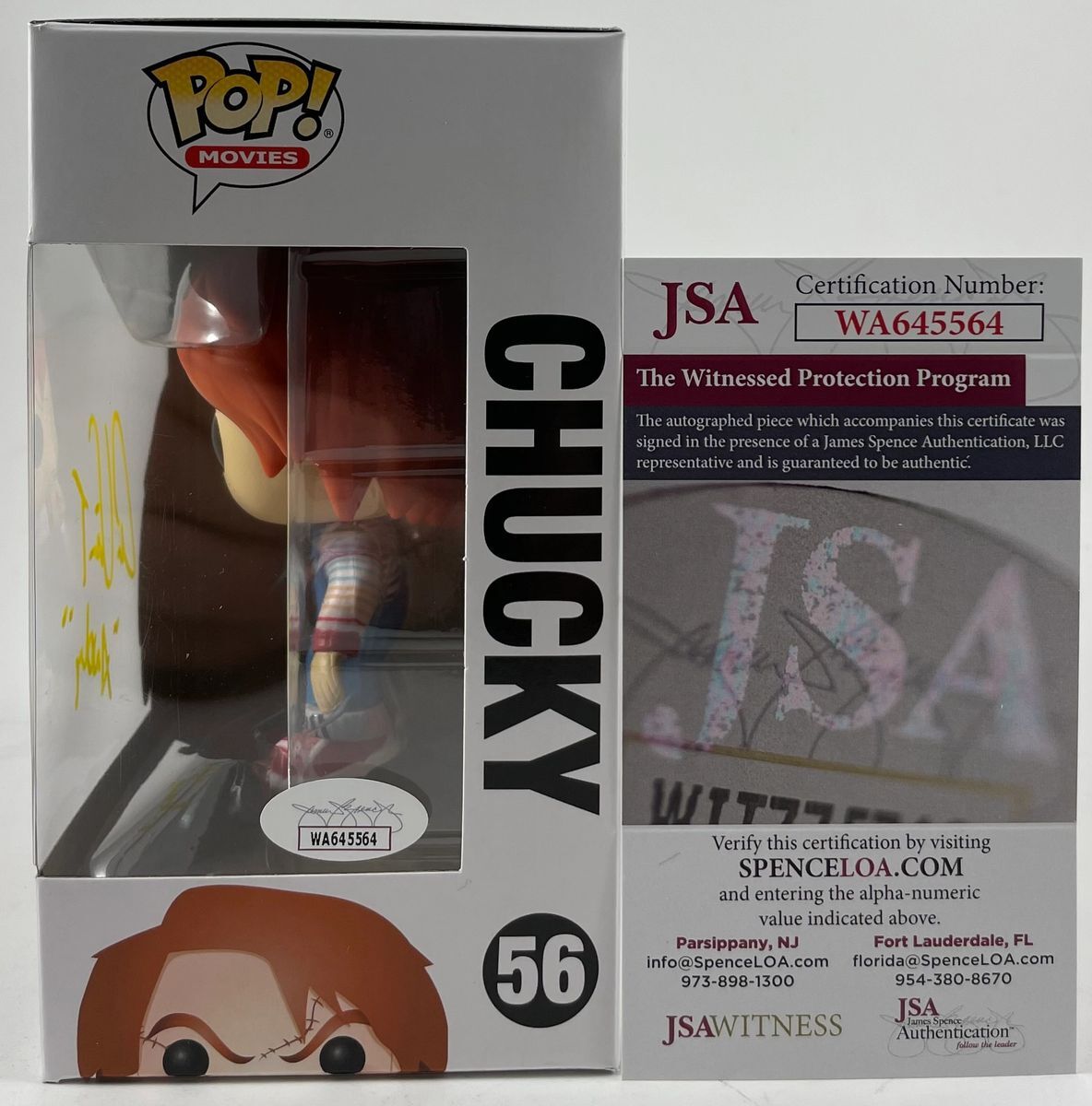 Alex Vincent Signed Child's Play 2 Chucky Funko POP #56 C Autograph JSA COA - Image 2