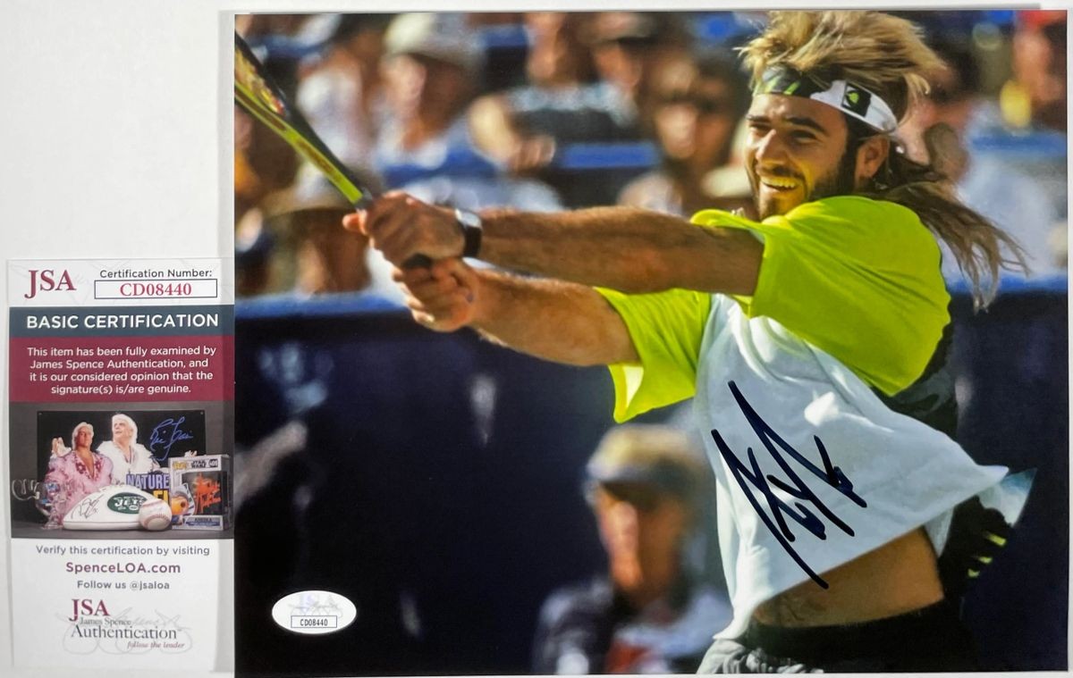 Andre Agassi Signed US Open 8x10 Photo A Autograph Tennis Grand Slam JSA COA