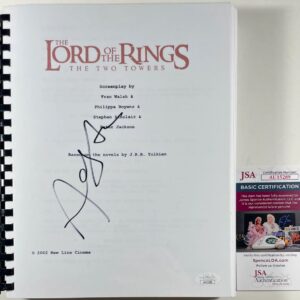 Andy Serkis Signed The Lord Of The Rings: The Two Towers Movie Script JSA COA
