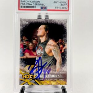 Baron Corbin Signed 2017 Topps WWE NXT Trading Card #21 PSA DNA Slabbed