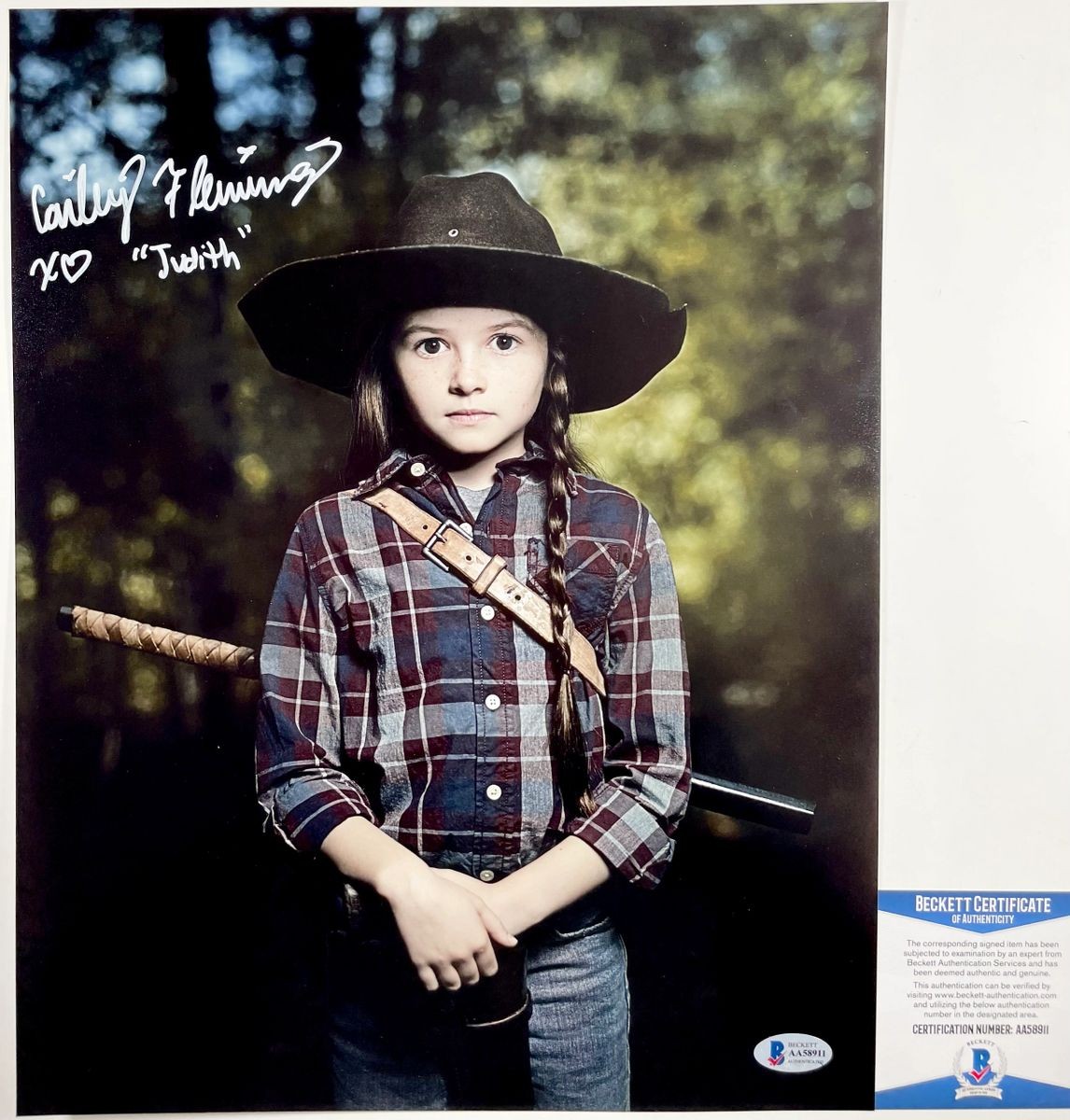 Cailey Fleming Signed The Walking Dead 11x14 Photo E Judith Grimes BAS COA