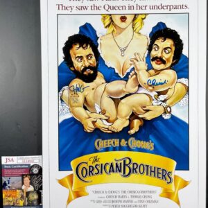 Cheech & Chong Signed The Corsican Brothers 11x17 Poster Autograph JSA COA