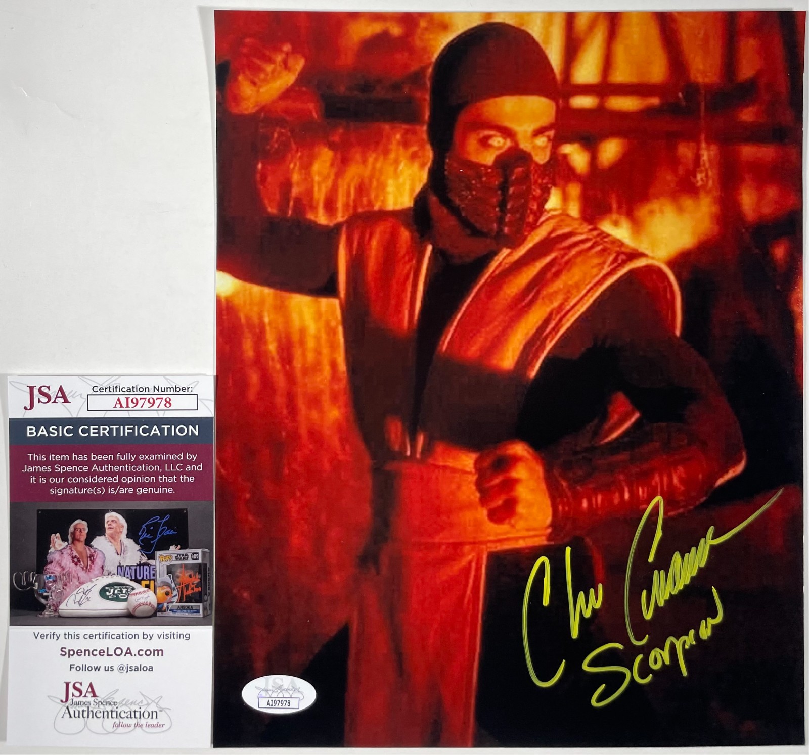 Chris Casamassa Signed Mortal Kombat Scorpion 8x10 Photo Authentic Auto JSA COA