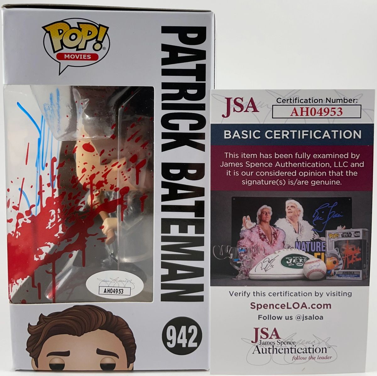 Christian Bale Signed American Psycho Patrick Bateman Funko POP #942 JSA COA - Image 2