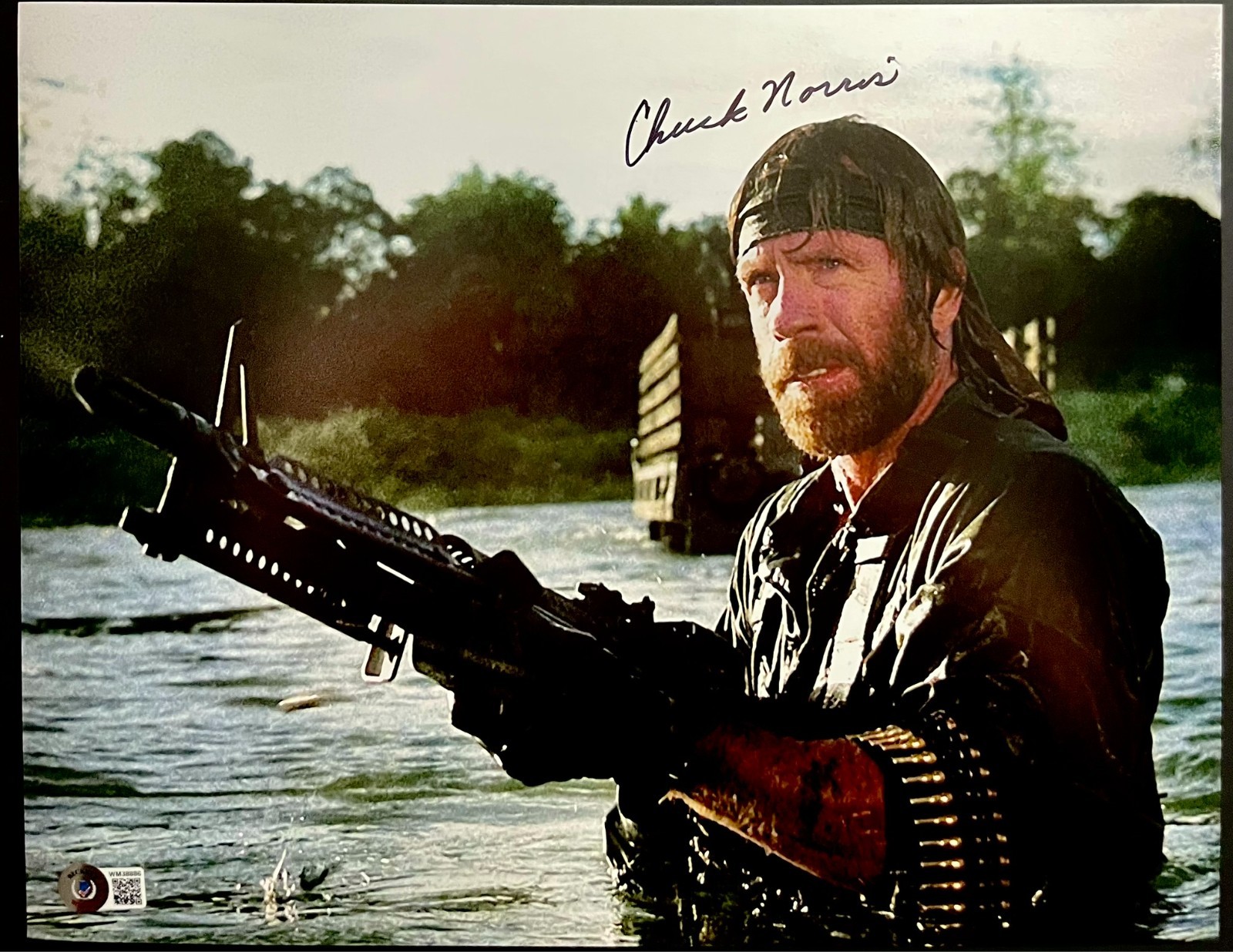 Chuck Norris Signed Missing In Action 11x14 Photo Authentic Autograph BAS COA