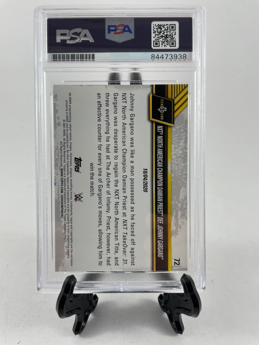 Damian Priest Signed 2021 Topps WWE NXT Trading Card #72 PSA DNA Slabbed - Image 2