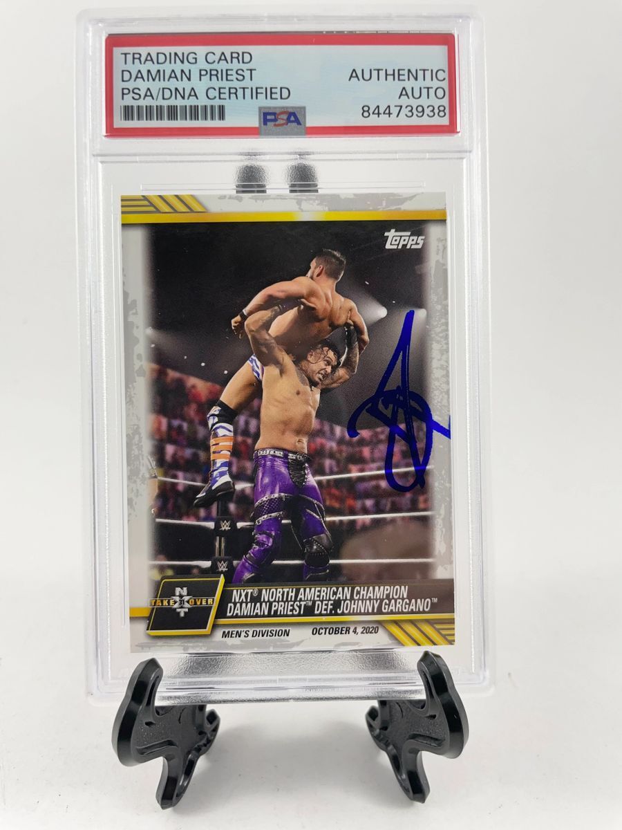 Damian Priest Signed 2021 Topps WWE NXT Trading Card #72 PSA DNA Slabbed